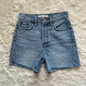 Aritzia Denim Forum Shorts The Yoko Hi-Rise Mid-Thigh Denim Short 100% Cotton 23